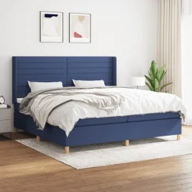 Box spring bed with blue fabric mattress 200x200 cm by , Beds and slatted bases - Ref: Foro24-3132103, Price: 660,27 €, Disco...