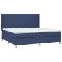Box spring bed with blue fabric mattress 200x200 cm by , Beds and slatted bases - Ref: Foro24-3132183, Price: 649,33 €, Disco...