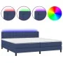 Box spring bed mattress and LED lights blue fabric 200x200 cm by , Beds and slatted bases - Ref: Foro24-3133507, Price: 583,7...