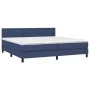 Box spring bed mattress and LED lights blue fabric 200x200 cm by , Beds and slatted bases - Ref: Foro24-3133507, Price: 583,7...
