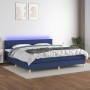 Box spring bed with mattress and LED blue fabric 200x200 cm by , Beds and slatted bases - Ref: Foro24-3133907, Price: 604,06 ...