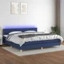 Box spring bed with mattress and LED blue fabric 200x200 cm by , Beds and slatted bases - Ref: Foro24-3133907, Price: 572,77 ...