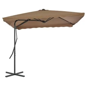 Garden umbrella with steel pole 250x250 cm taupe by vidaXL, Umbrellas - Ref: Foro24-44884, Price: 114,99 €, Discount: %