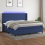 Box spring bed mattress and LED lights blue fabric 200x200 cm by , Beds and slatted bases - Ref: Foro24-3138427, Price: 706,3...