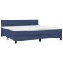 Box spring bed with blue fabric mattress 200x200 cm by , Beds and slatted bases - Ref: Foro24-3140167, Price: 593,32 €, Disco...