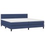 Cama box spring con colchón tela azul 200x200 cm de , Camas y somieres - Ref: Foro24-3140167, Precio: 594,01 €, Descuento: %