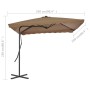 Sombrilla de jardín con palo de acero 250x250 cm gris topo de vidaXL, Sombrillas - Ref: Foro24-44884, Precio: 102,23 €, Descu...