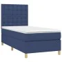 Box spring bed with blue fabric mattress 100x200 cm by , Beds and slatted bases - Ref: Foro24-3142639, Price: 338,12 €, Disco...
