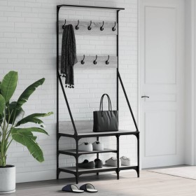 Sonoma gray coat rack with shoe rack 80x40x184 cm by , Dresser Organizers and Bar Hangers - Ref: Foro24-837865, Price: 77,43 ...