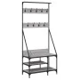 Sonoma gray coat rack with shoe rack 80x40x184 cm by , Dresser Organizers and Bar Hangers - Ref: Foro24-837865, Price: 76,42 ...