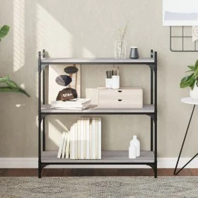 Sonoma gray engineered wood 3-shelf bookcase 80x30x86 cm by , Bookcases and shelves - Ref: Foro24-837670, Price: 48,00 €, Dis...