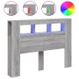 Cabecero LED madera ingeniería gris Sonoma 140x18,5x103,5 cm de , Cabeceros y pies de cama - Ref: Foro24-837349, Precio: 84,5...