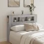 Sonoma gray engineered wood LED headboard 140x18.5x103.5 cm by , Headboards and footboards - Ref: Foro24-837349, Price: 83,31...