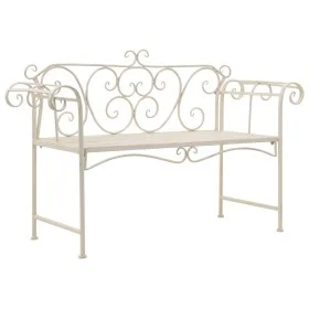 Banco de jardín metal blanco envejecido 132 cm de vidaXL, Bancos de jardín - Ref: Foro24-45430, Precio: 165,95 €, Descuento: %