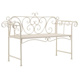 Gartenbank aus gealtertem weißem Metall, 132 cm von vidaXL, Gartenbänke - Ref: Foro24-45430, Preis: 171,00 €, Rabatt: %