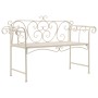 Banco de jardín metal blanco envejecido 132 cm de vidaXL, Bancos de jardín - Ref: Foro24-45430, Precio: 170,89 €