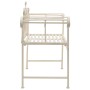 Banco de jardín metal blanco envejecido 132 cm de vidaXL, Bancos de jardín - Ref: Foro24-45430, Precio: 170,89 €