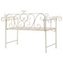 Banco de jardín metal blanco envejecido 132 cm de vidaXL, Bancos de jardín - Ref: Foro24-45430, Precio: 170,89 €