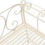 Banco de jardín metal blanco envejecido 132 cm de vidaXL, Bancos de jardín - Ref: Foro24-45430, Precio: 170,89 €
