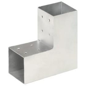 Conector de postes en forma de L metal galvanizado 81x81 mm en Postes de cerca | Comprar online en Foro24