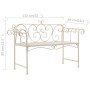 Banco de jardín metal blanco envejecido 132 cm de vidaXL, Bancos de jardín - Ref: Foro24-45430, Precio: 170,89 €
