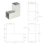 Conector de postes en forma de L metal galvanizado 81x81 mm