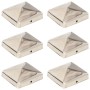 Tapas piramidales postes valla 6 uds acero inoxidable 71x71 mm