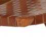 Silla de relax plegable cuero auténtico marrón