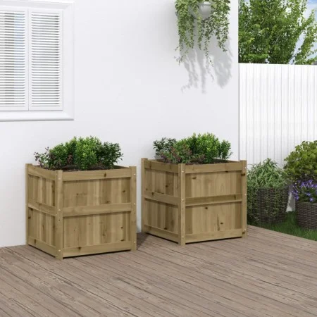 Outdoor planters 2 units impregnated pine wood by , Pots and planters - Ref: Foro24-837433, Price: 145,18 €, Discount: %