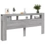 Cabecero LED madera ingeniería gris Sonoma 220x18,5x103,5 cm de , Cabeceros y pies de cama - Ref: Foro24-837377, Precio: 109,...