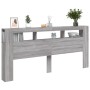 Sonoma-graues LED-Kopfteil aus Holzwerkstoff, 220 x 18,5 x 103,5 cm von , Kopf- und Fußteile - Ref: Foro24-837377, Preis: 110...
