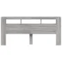 Sonoma gray engineered wood LED headboard 220x18.5x103.5 cm by , Headboards and footboards - Ref: Foro24-837377, Price: 109,0...