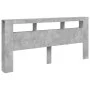 Concrete gray engineered wood LED headboard 220x18.5x103.5 cm by , Headboards and footboards - Ref: Foro24-837375, Price: 105...