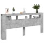 Betongraues LED-Kopfteil aus Holzwerkstoff, 220 x 18,5 x 103,5 cm von , Kopf- und Fußteile - Ref: Foro24-837375, Preis: 107,2...