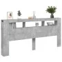 Betongraues LED-Kopfteil aus Holzwerkstoff, 220 x 18,5 x 103,5 cm von , Kopf- und Fußteile - Ref: Foro24-837375, Preis: 105,6...