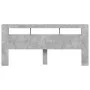 Concrete gray engineered wood LED headboard 220x18.5x103.5 cm by , Headboards and footboards - Ref: Foro24-837375, Price: 105...