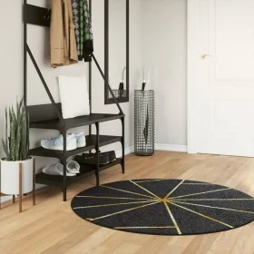 Rutschfester, waschbarer Teppich in Schwarz und Gold, Ø 120 cm von , Teppiche - Ref: Foro24-136620, Preis: 32,17 €, Rabatt: %