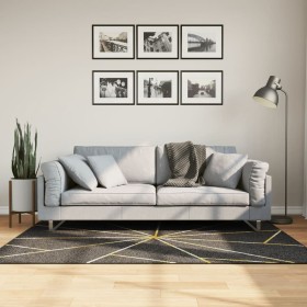 Alfombra lavable antideslizante negro y dorado 120x180 cm de , Alfombras - Ref: Foro24-136617, Precio: 37,38 €, Descuento: %