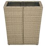 Mesa de centro de ratán PE vidrio templado beige 41,5x41,5x44cm