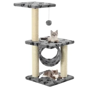 Katzenkratzbaum mit Sisalstamm 65 cm, graue Fußabdrücke von vidaXL, Katzenmöbel - Ref: Foro24-170547, Preis: 42,20 €, Rabatt: %