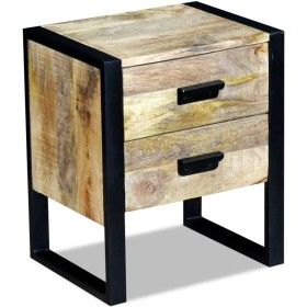 Beistelltisch mit 2 Schubladen aus massivem Mangoholz 43x33x51 cm von vidaXL, Nachttische - Ref: Foro24-243298, Preis: 179,65...