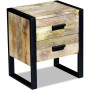 Beistelltisch mit 2 Schubladen aus massivem Mangoholz 43x33x51 cm von vidaXL, Nachttische - Ref: Foro24-243298, Preis: 179,65...