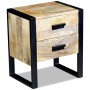 Beistelltisch mit 2 Schubladen aus massivem Mangoholz 43x33x51 cm von vidaXL, Nachttische - Ref: Foro24-243298, Preis: 179,65...