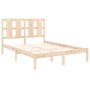 Estructura de cama de matrimonio madera maciza 135x190 cm