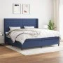 Box spring bed with blue fabric mattress 200x200 cm by , Beds and slatted bases - Ref: Foro24-3131543, Price: 688,21 €, Disco...