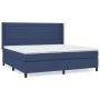 Box spring bed with blue fabric mattress 200x200 cm by , Beds and slatted bases - Ref: Foro24-3131543, Price: 688,21 €, Disco...