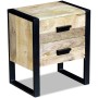 Beistelltisch mit 2 Schubladen aus massivem Mangoholz 43x33x51 cm von vidaXL, Nachttische - Ref: Foro24-243298, Preis: 179,65...