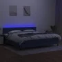 Box spring bed mattress and LED lights blue fabric 200x200 cm by , Beds and slatted bases - Ref: Foro24-3133347, Price: 581,3...