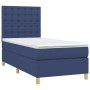 Box spring bed mattress and LED lights blue fabric 100x200 cm by , Beds and slatted bases - Ref: Foro24-3135739, Price: 356,4...