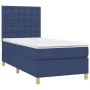 Box spring bed mattress and LED lights blue fabric 100x200 cm by , Beds and slatted bases - Ref: Foro24-3135739, Price: 349,5...
